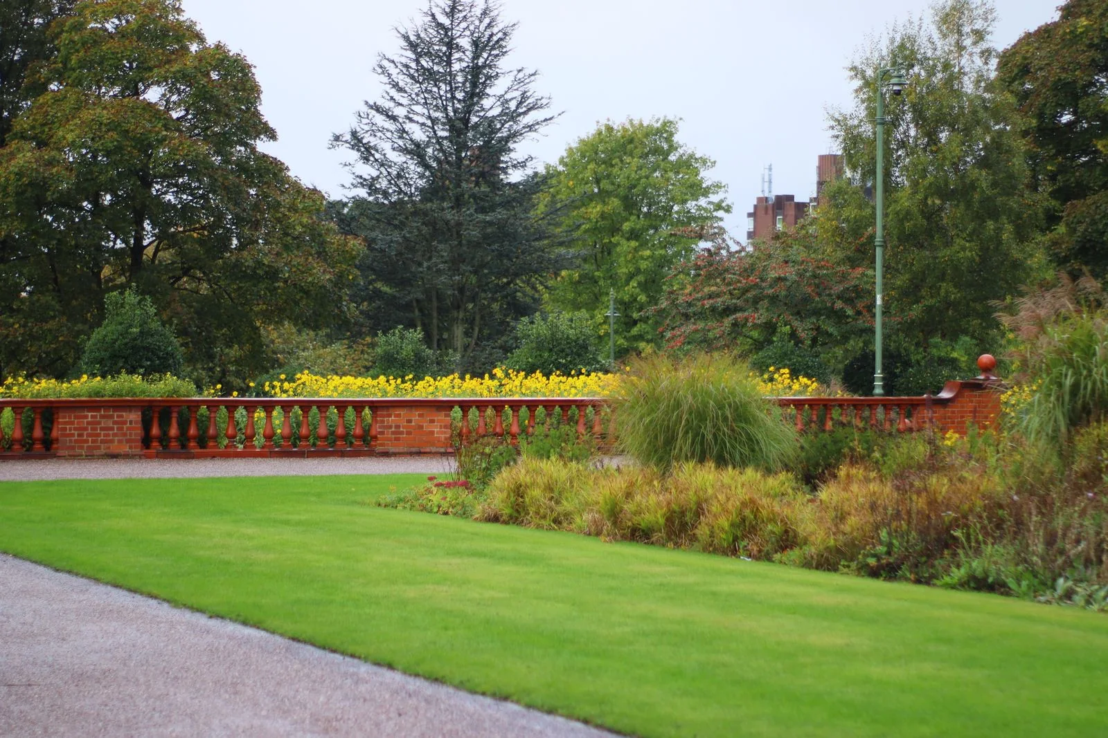 Beautifully landscaped Edinburgh-style garden with formal lawn and established borders